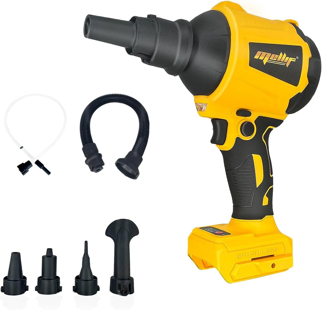 Cordless Air Pump Air Duster for Dewalt 20V Battery, Handheld Brushless Compressed Air Mattress Pump Air Blower with 3 Speeds & 7 Nozzles M415