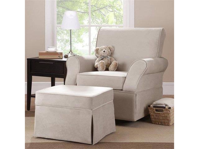 Beige Swivel Glider Chair with Ottoman G9158
