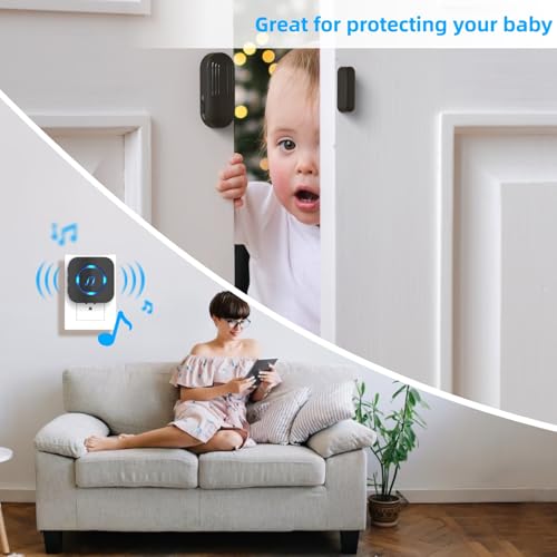 Wireless Door Sensor Chime 500 FT Range 26 Chimes 2 Sensors 1 Receiver S58624