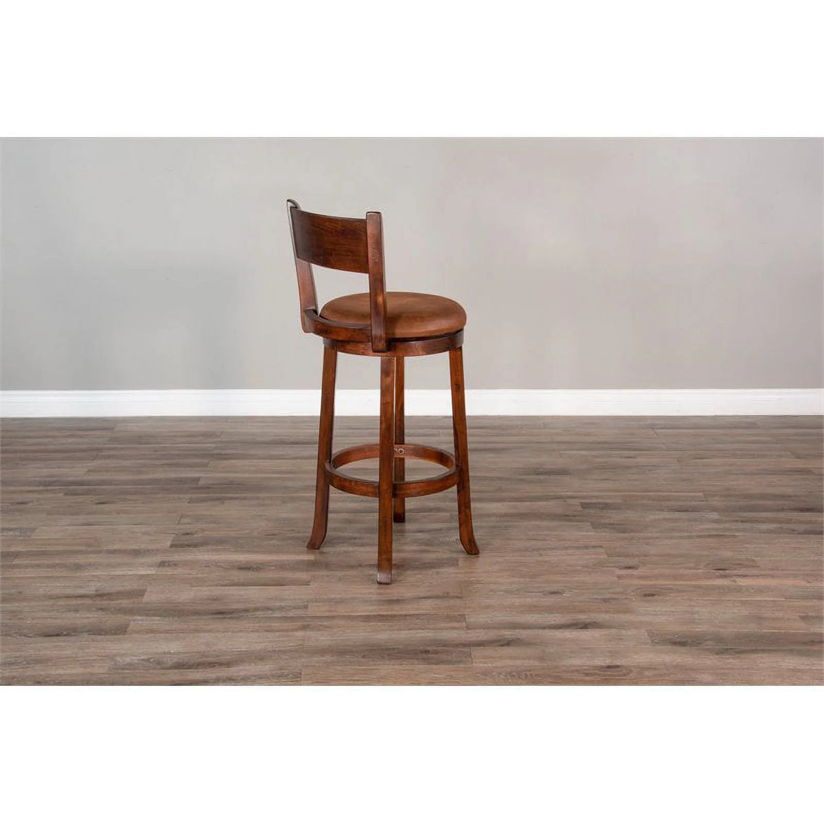 Mahogany Wood Swivel Barstool V705