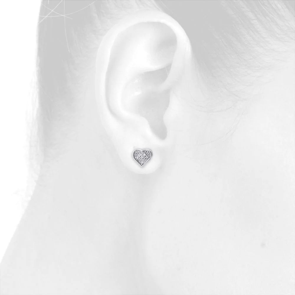 Sterling Silver Heart Stud Earrings D842