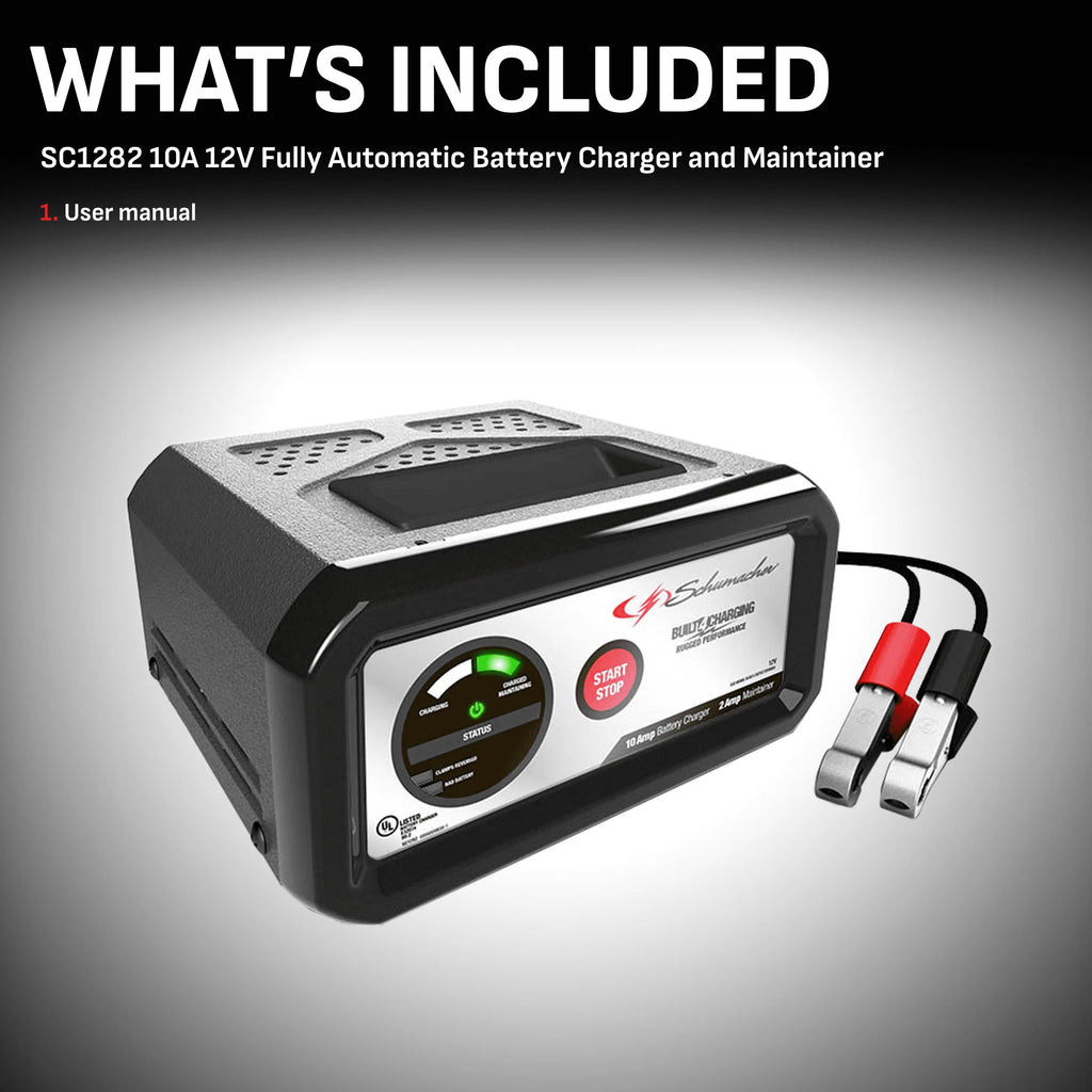 10-Amp 12V Fully Automatic Battery Charger and Maintainer D359