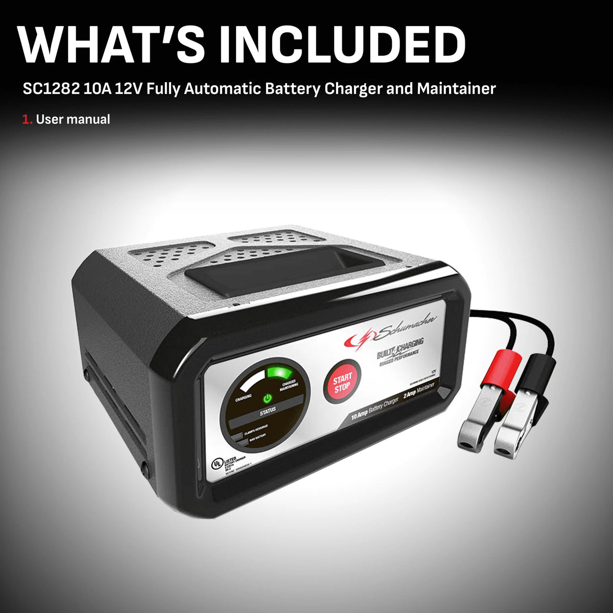 10-Amp 12V Fully Automatic Battery Charger and Maintainer D359
