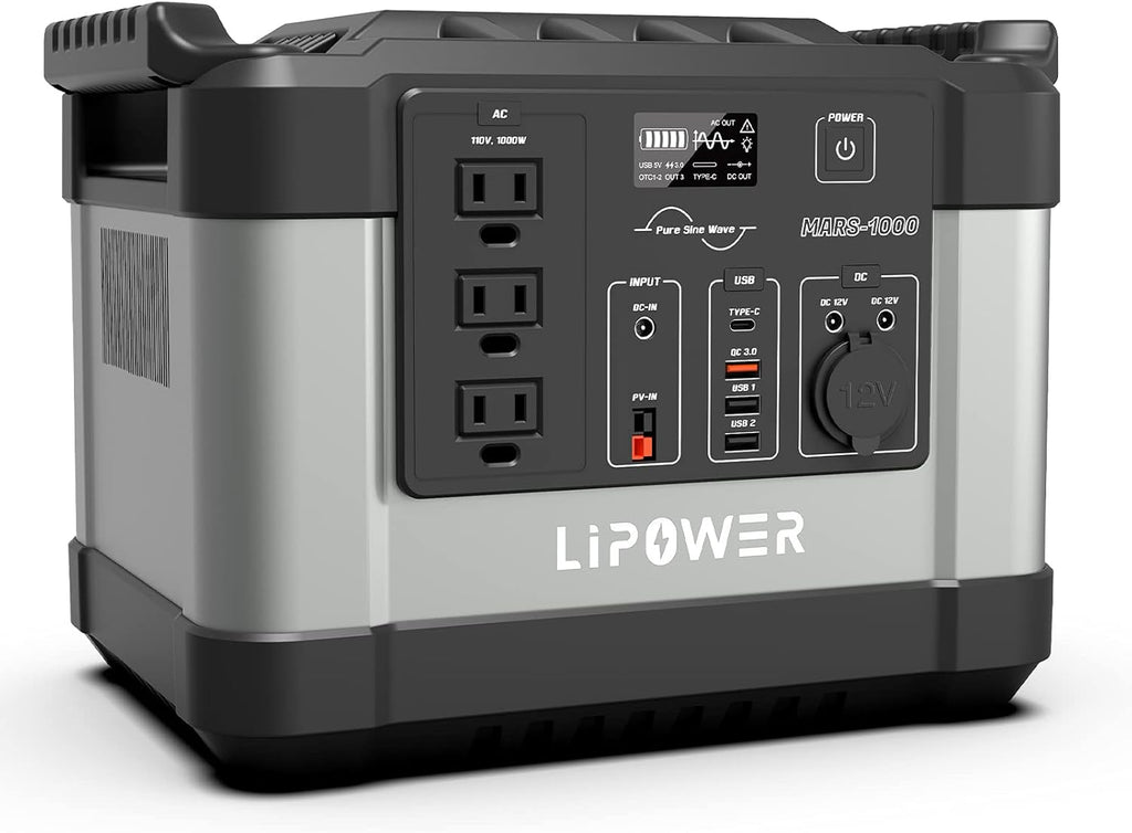 Portable Power Station 1000W 1100Wh with 3 AC Outlet Solar Generator Z42017