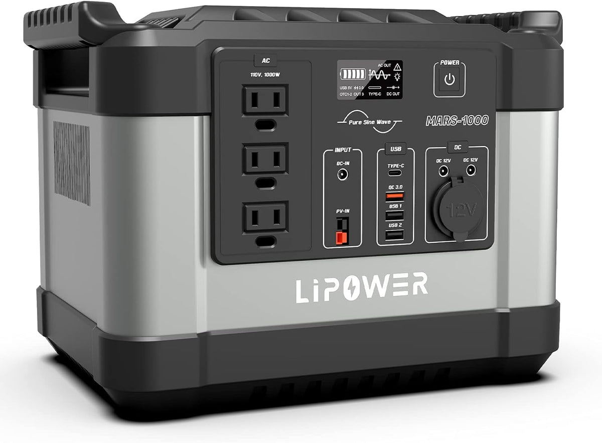 Portable Power Station 1000W 1100Wh with 3 AC Outlet Solar Generator Z42017