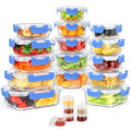 42pcs Glass Food Storage Containers with Lids Set, Blue Q98074