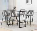 Velvet Upholstered Bar Stools with Back 30 inch Seat Height Set of 4 K105320