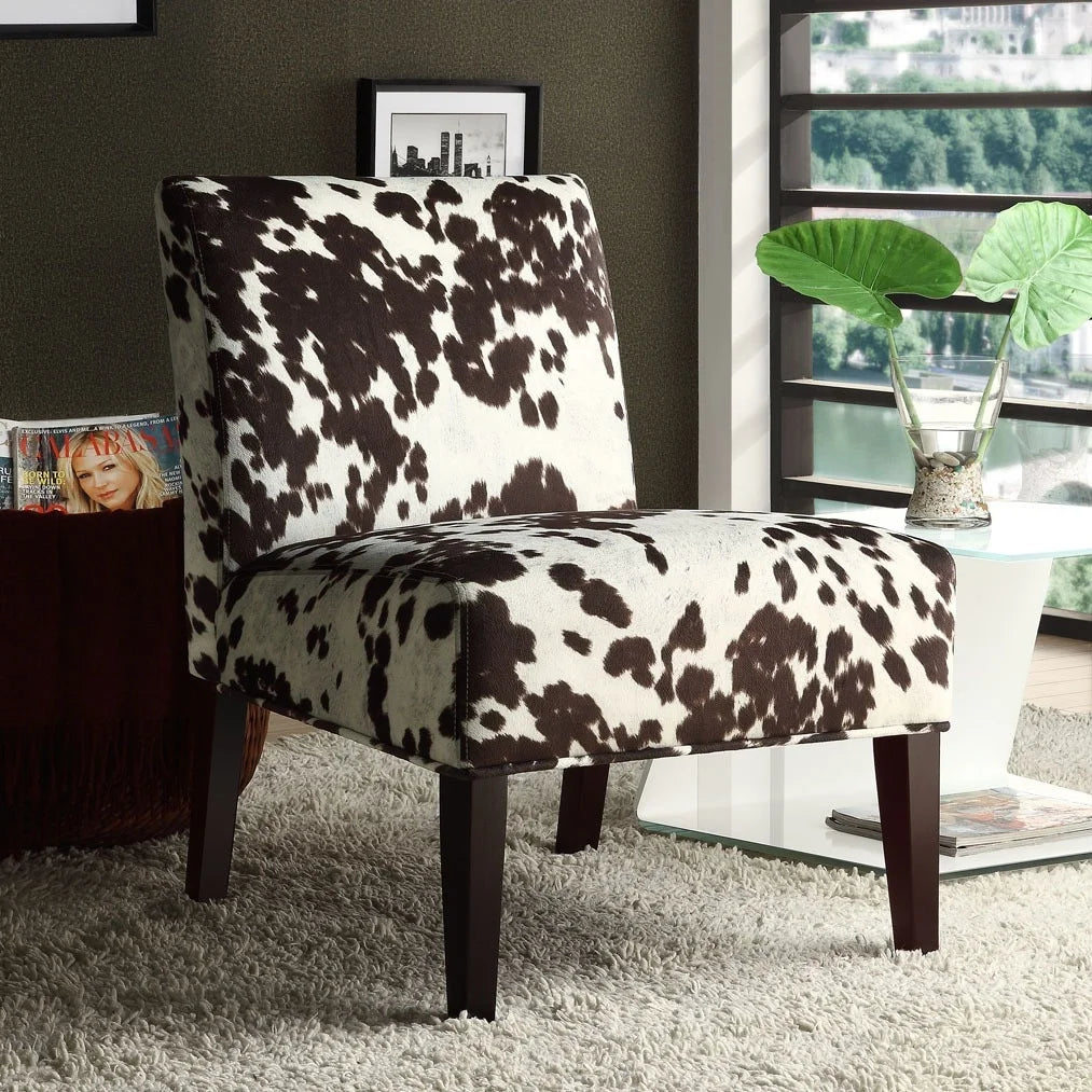 Brown Cowhide Print Lounge Accent Chair F967836