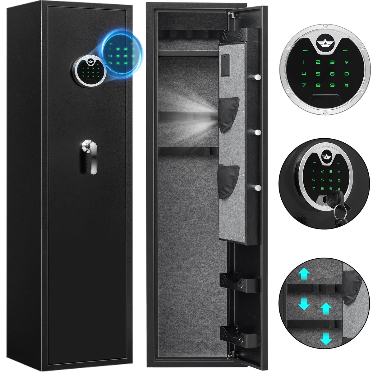 3-5 Long Gun Safe with Backlit Keypad J4024