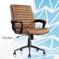 Cognac Bonded Leather Ergonomic Desk Chair N661045