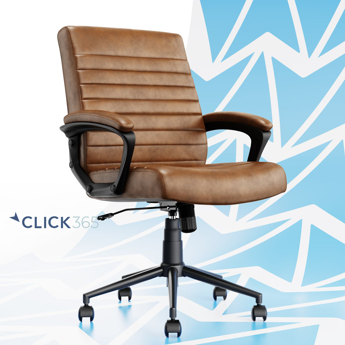 Cognac Bonded Leather Ergonomic Desk Chair N661045