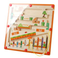 Magnetic Color and Number Maze Wooden Puzzle Activity Board F2963