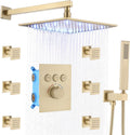 16 Inch Rain Shower Head System with Body Jets and Handheld Shower Faucet Fixture Set V36498