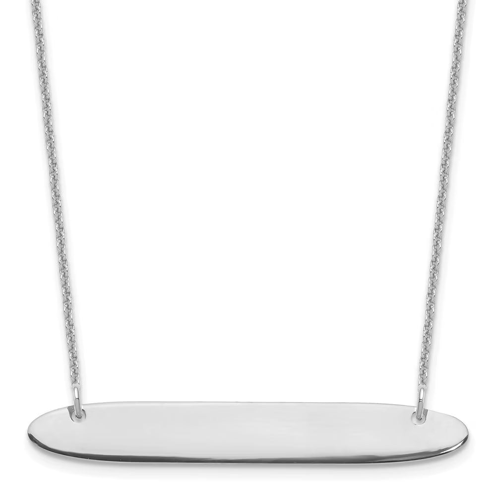 14k White Gold Oblong Bar Necklace X81298
