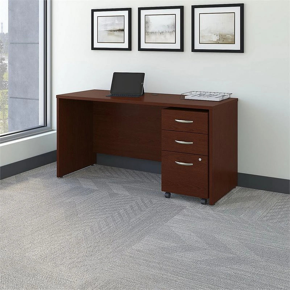 Mahogany Office Desk with Drawers L96609