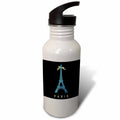 Blue Eiffel Tower Sports Water Bottle U262