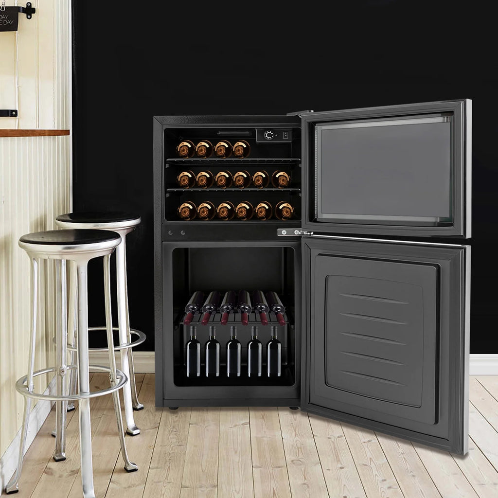 34 Inch Dual Zone Wine Cooler Beverage Refrigerator U119809