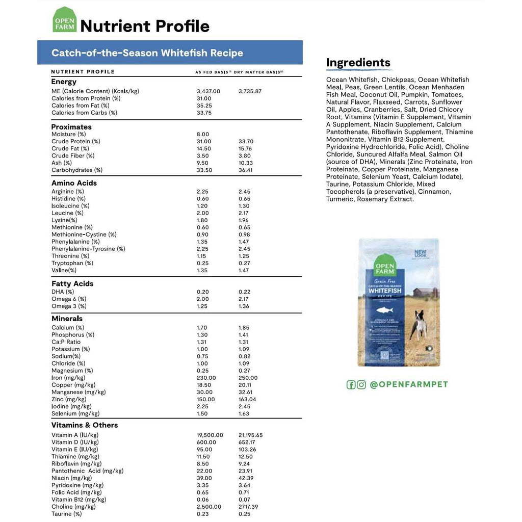 Grain Free Whitefish Dry Dog Food U57962