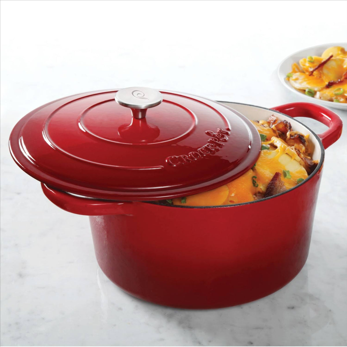 Scarlet Red 7-Quart Cast Iron Dutch Oven L596780