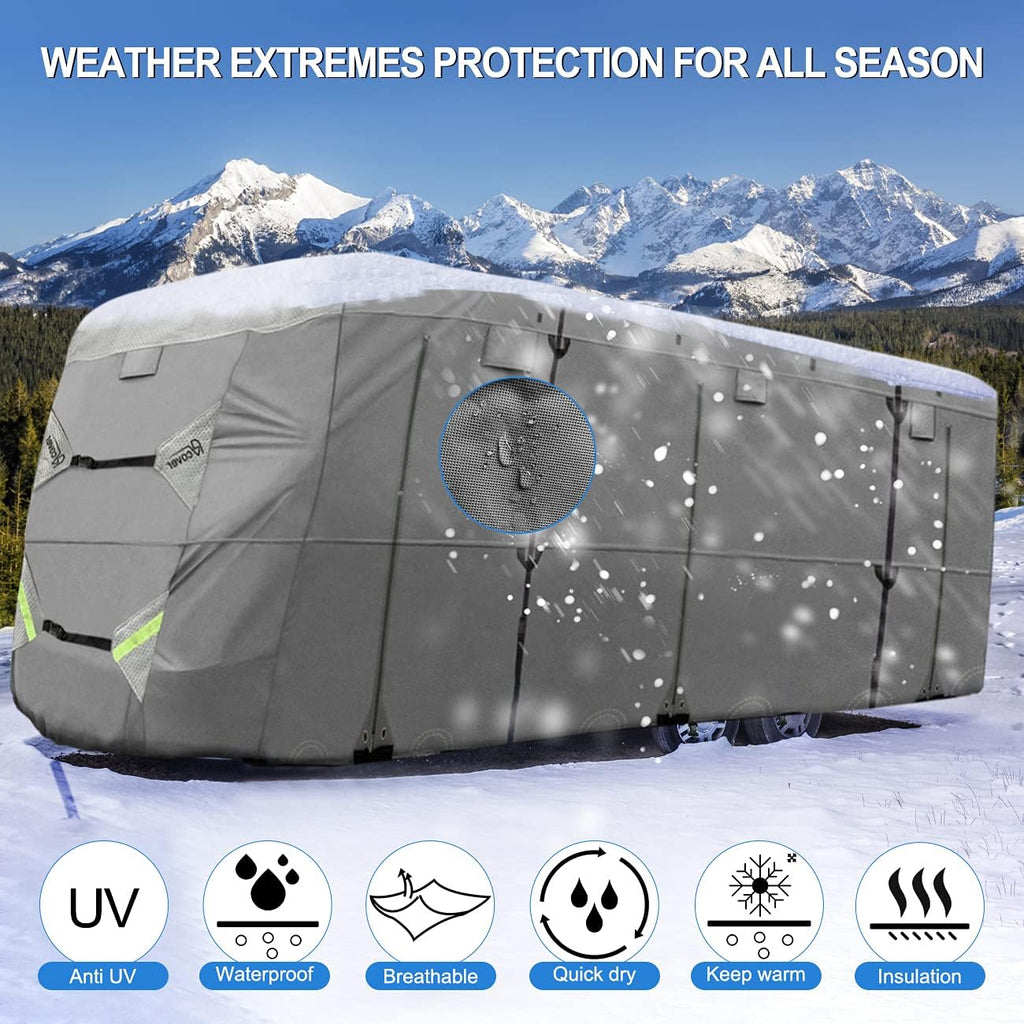 RV Cover Non-Woven Fabric Waterproof Fits 33’ - 37’ Camper Motorhome S796