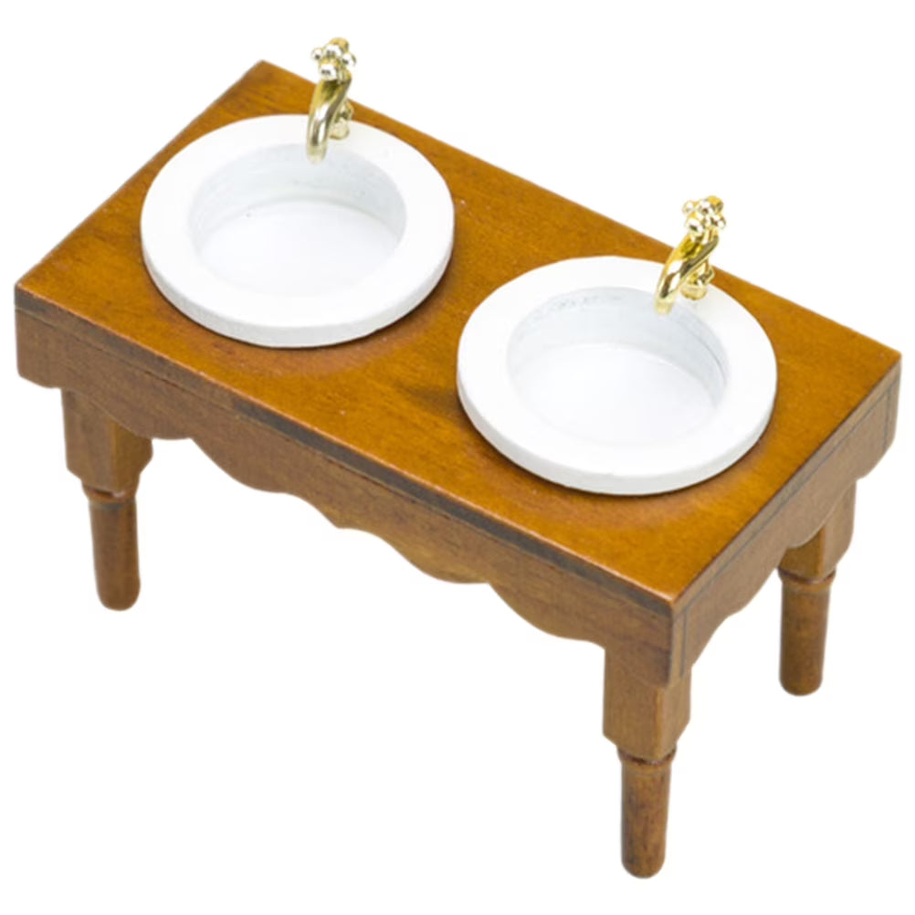 1:12 Miniature Bathroom Double Basin Wash Sink C47717