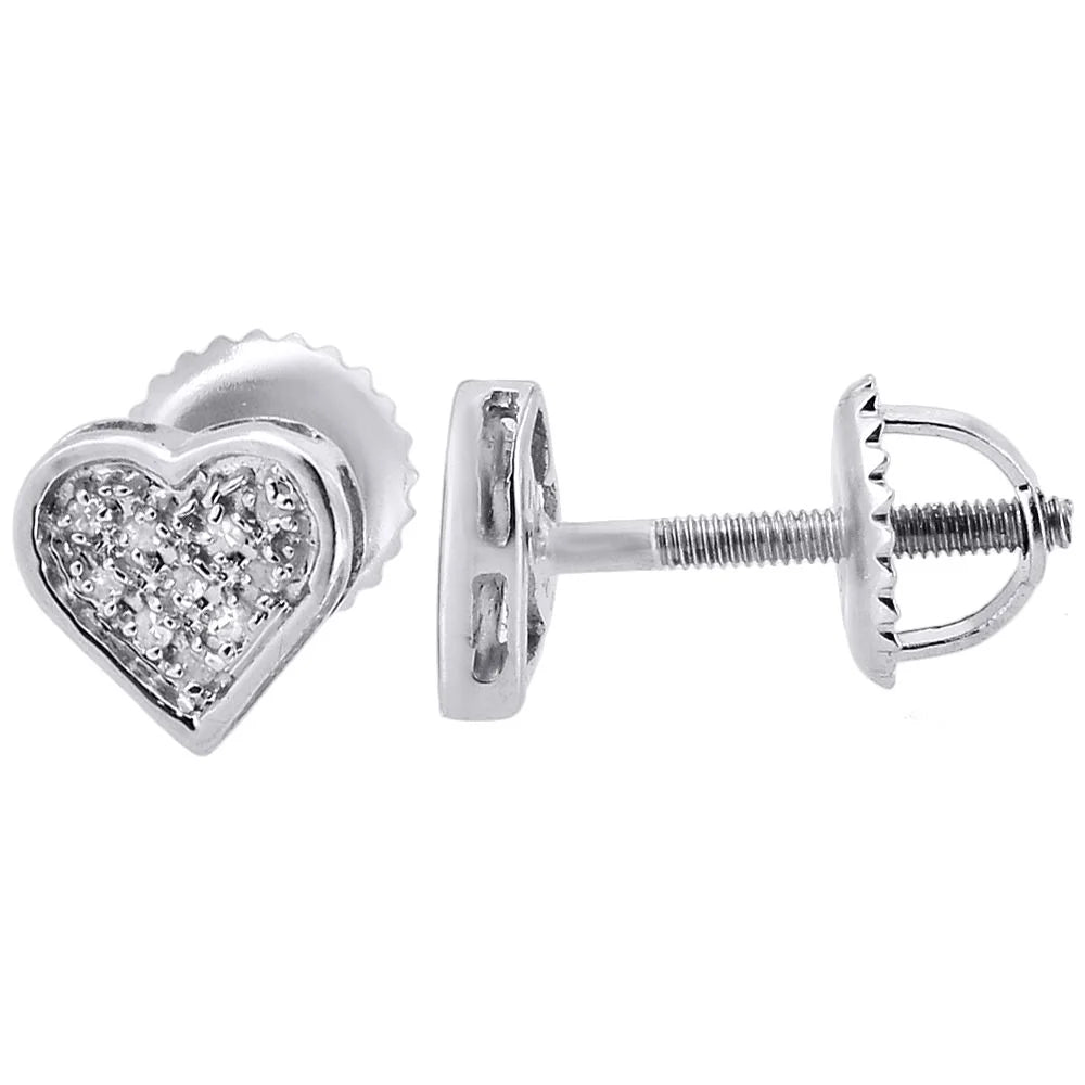 Sterling Silver Heart Stud Earrings D842