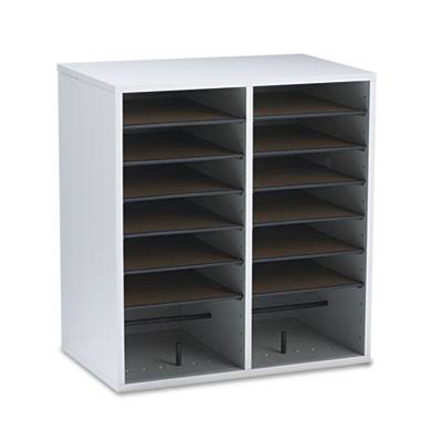 16 Compartments Adjustable Shelves Literature Organizer Q398