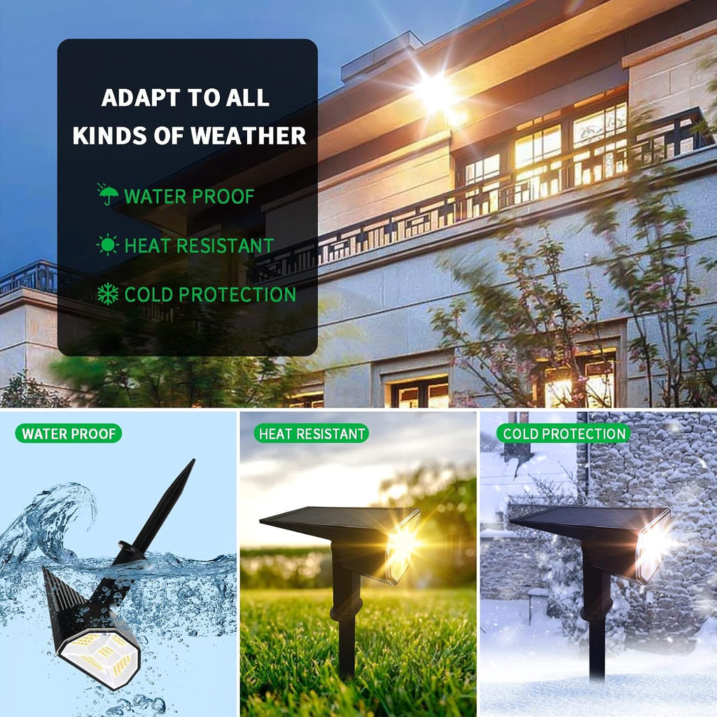 4 Pack Solar Spot Lights Outdoor Waterproof 3000K Warm Light G123264