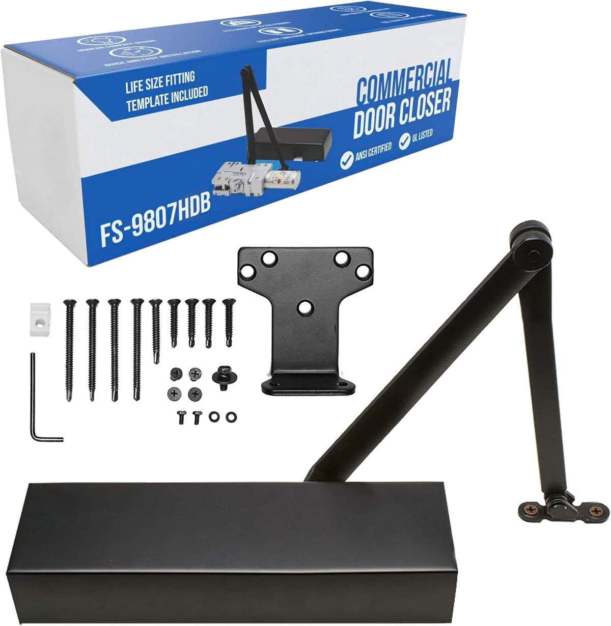 Black Metal Door Closer V256057