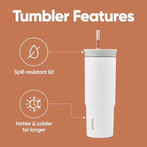 Stainless Steel Insulated Travel Tumbler with Lid and Straw, 24 oz U79986
