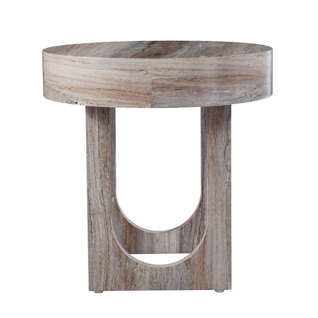 Round Faux Marble End Table E3702