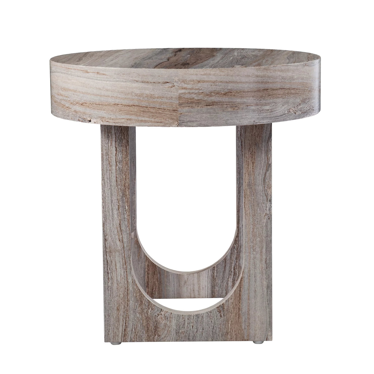 Round Faux Marble End Table E3702