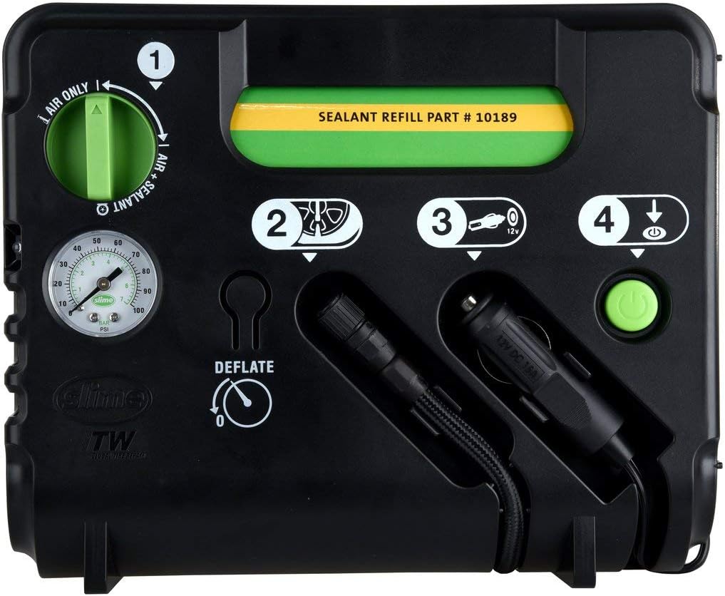 Flat Tire Puncture Emergency Kit with Sealant and Tire Inflator Pump F227