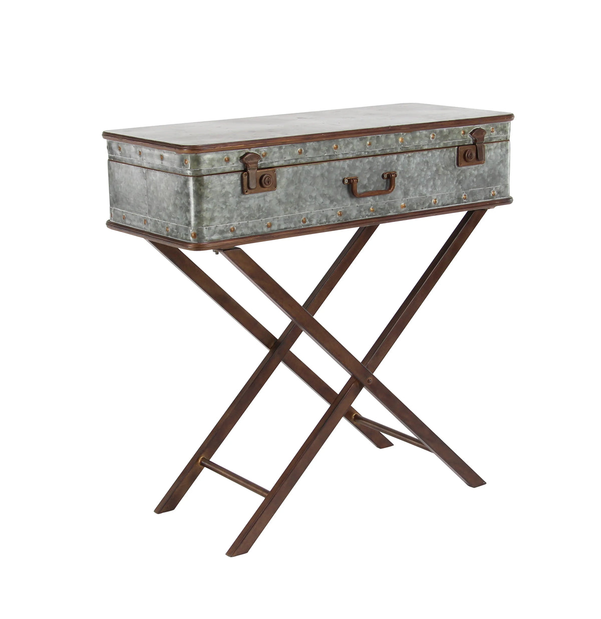 32" x 32" Gray Metal Accent Table E6762