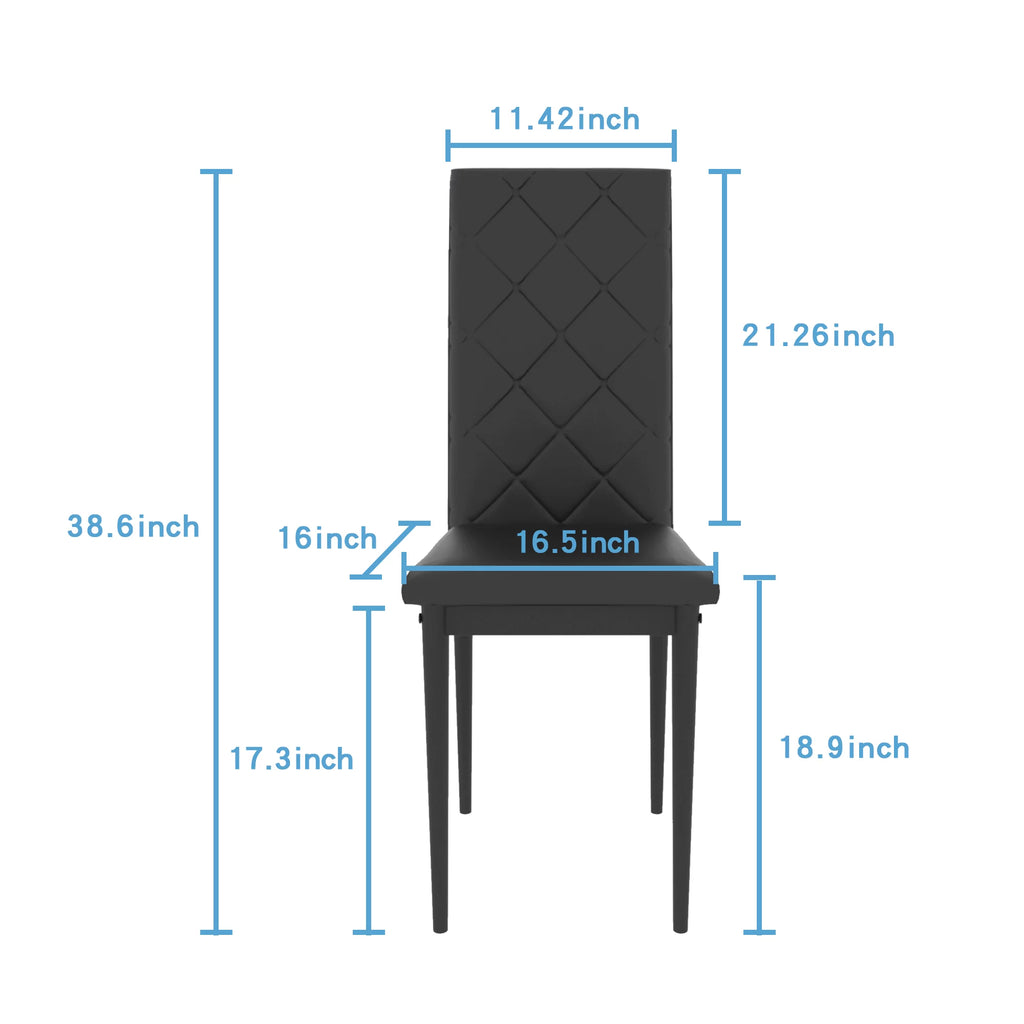 Black 5 Piece Dining Table Set for 4 W302