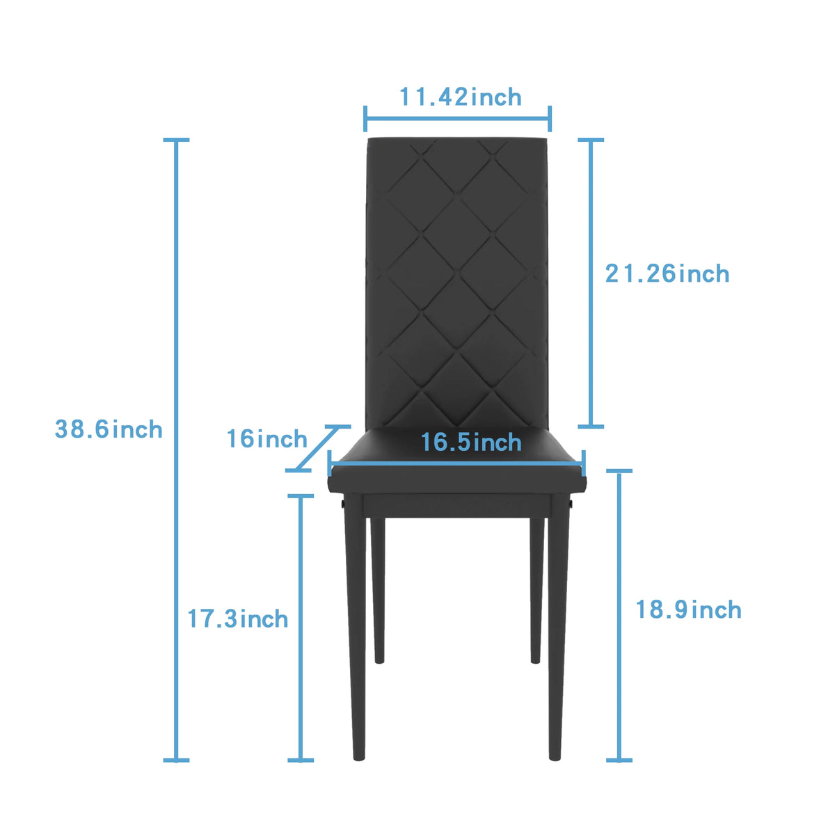 Black 5 Piece Dining Table Set for 4 W302