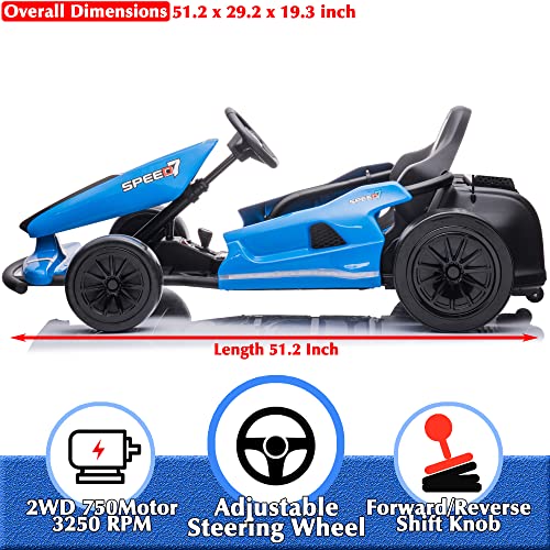 24V 10Ah Electric Go Kart with Drifting Function, 2WD Ride On Car, White C908