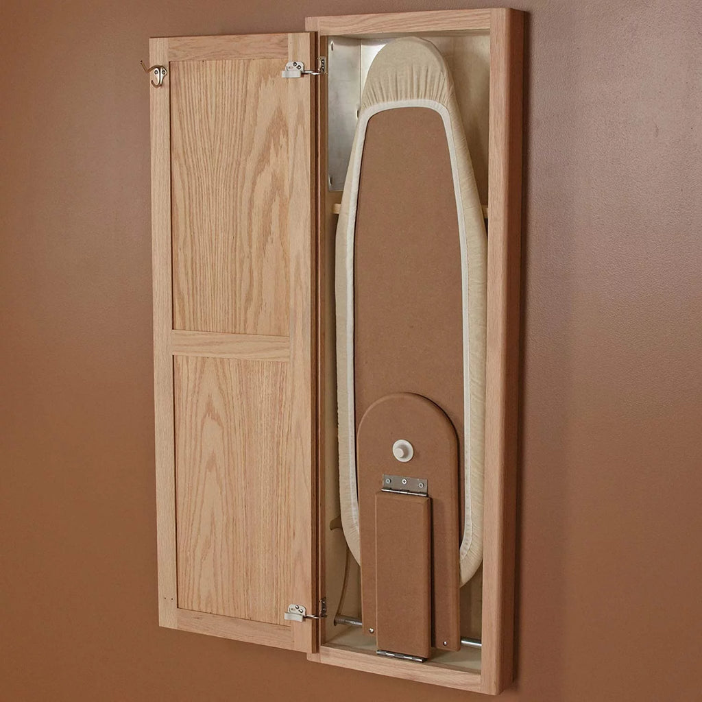 Recessed Ironing Board Cabinet with Storage Shelves A2595