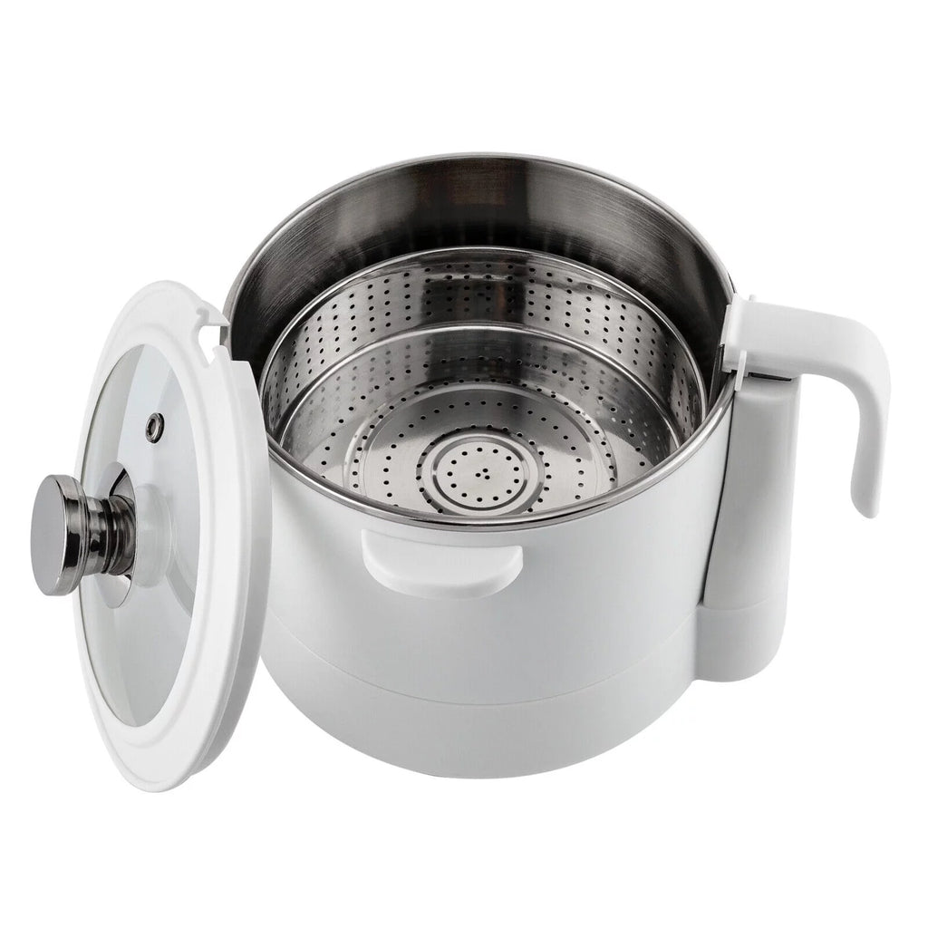 3L Automatic Lifting Electric Hot Pot with Steaming Basket 304 Stainless Steel E378364