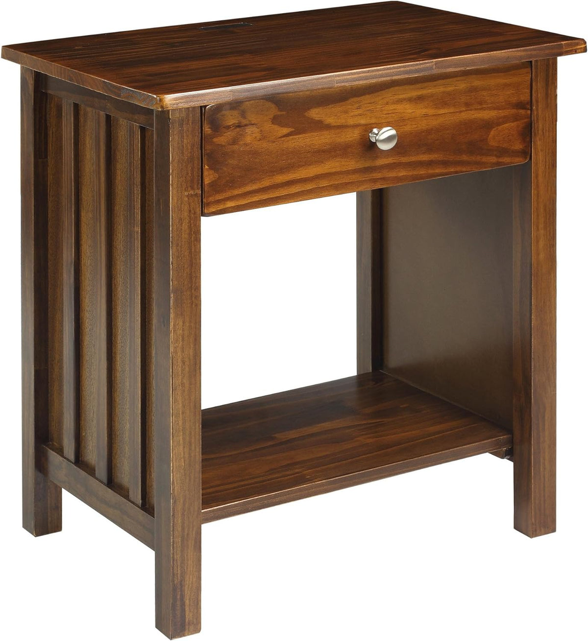 Warm Brown Nightstand with USB Ports C504