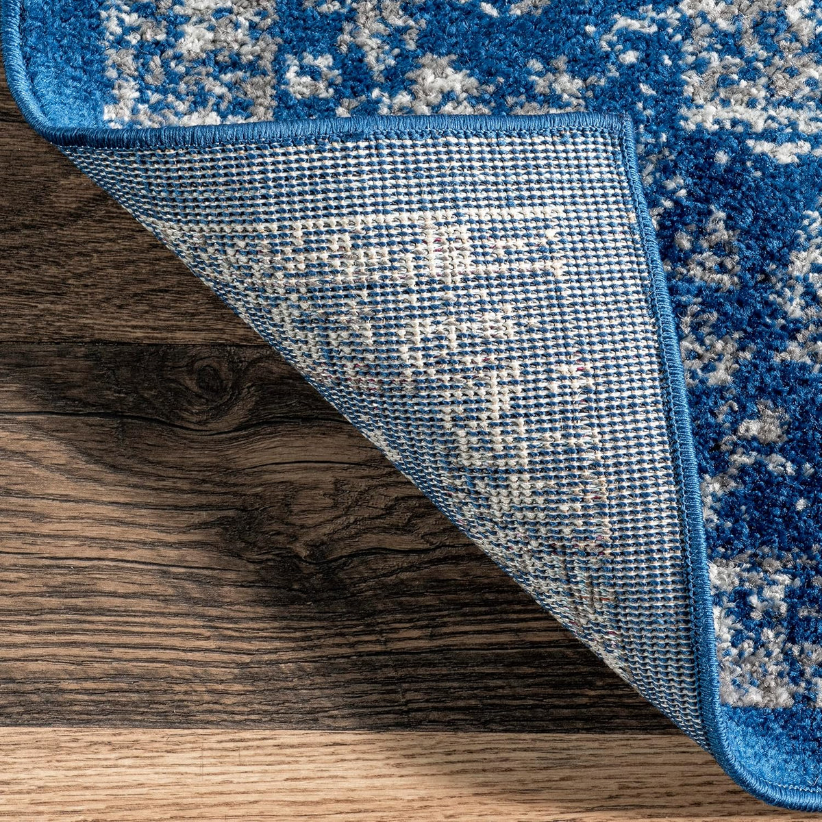 Dark Blue Vintage Runner Rug A975608