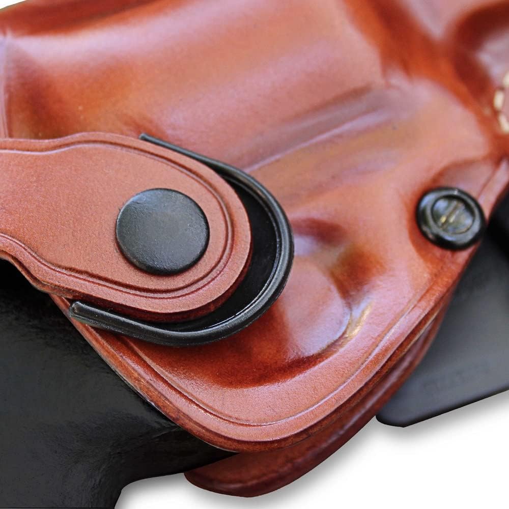Brown Leather OWB Revolver Holster with Retention Strap for 2.5'' Barrel B3956