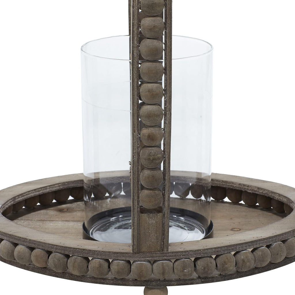 Rustic Wood and Glass Candle Lantern Z978296