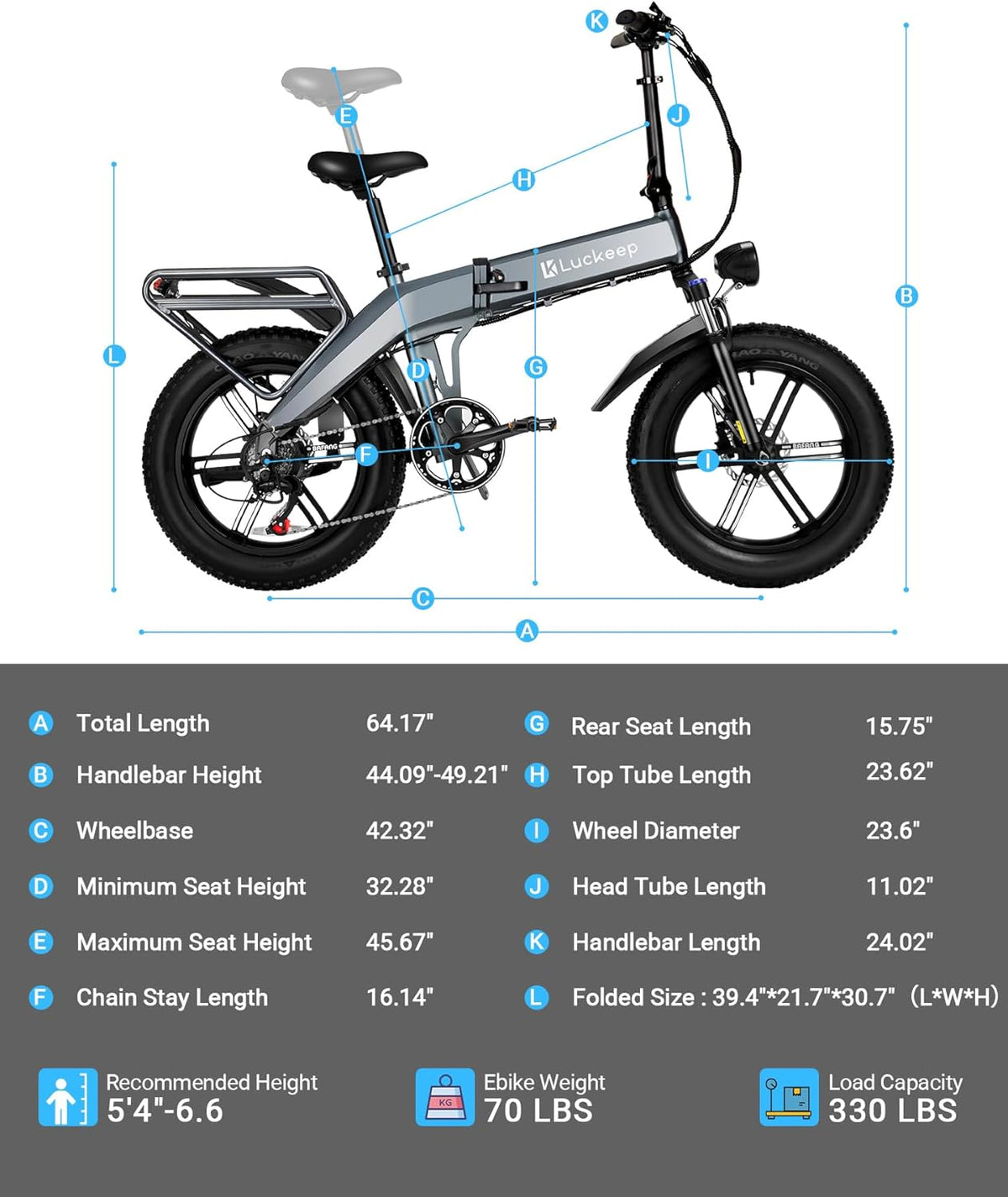 20" Fat Tire Folding Electric Bike W385660