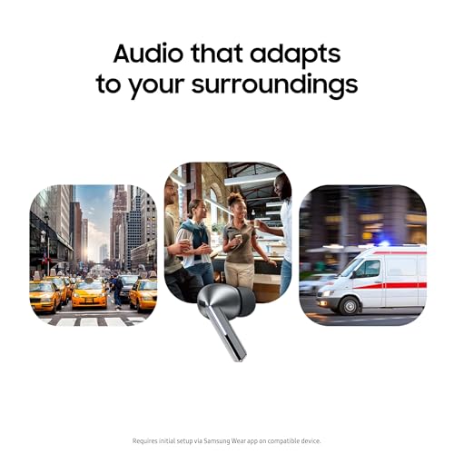 Silver Noise Cancelling Bluetooth Earbuds D4367