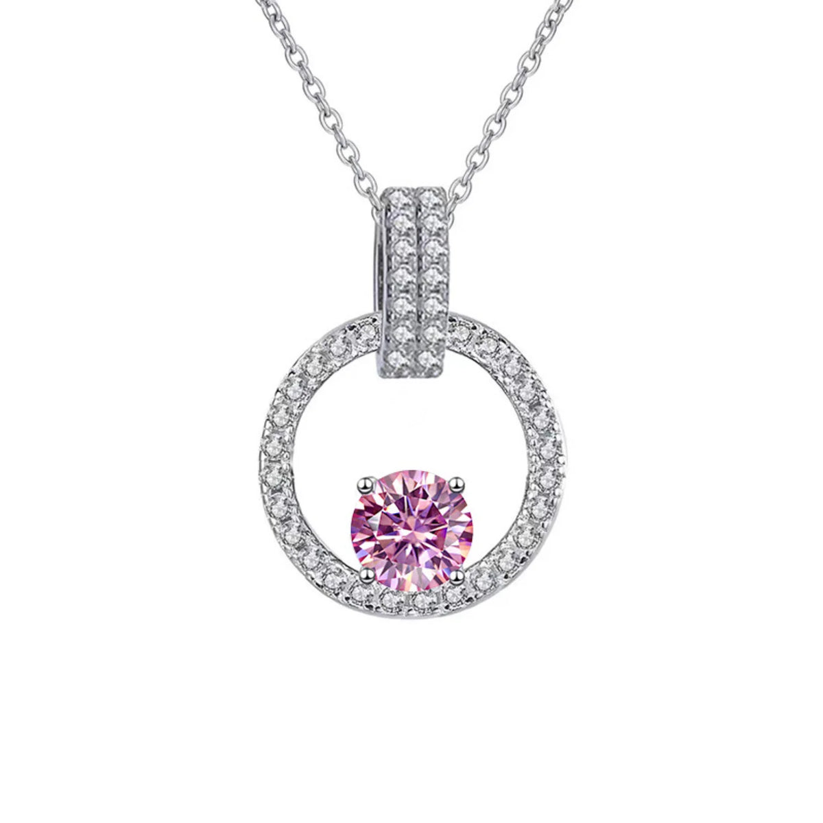 1CT Moissanite Pendant Necklace with Certificate B438