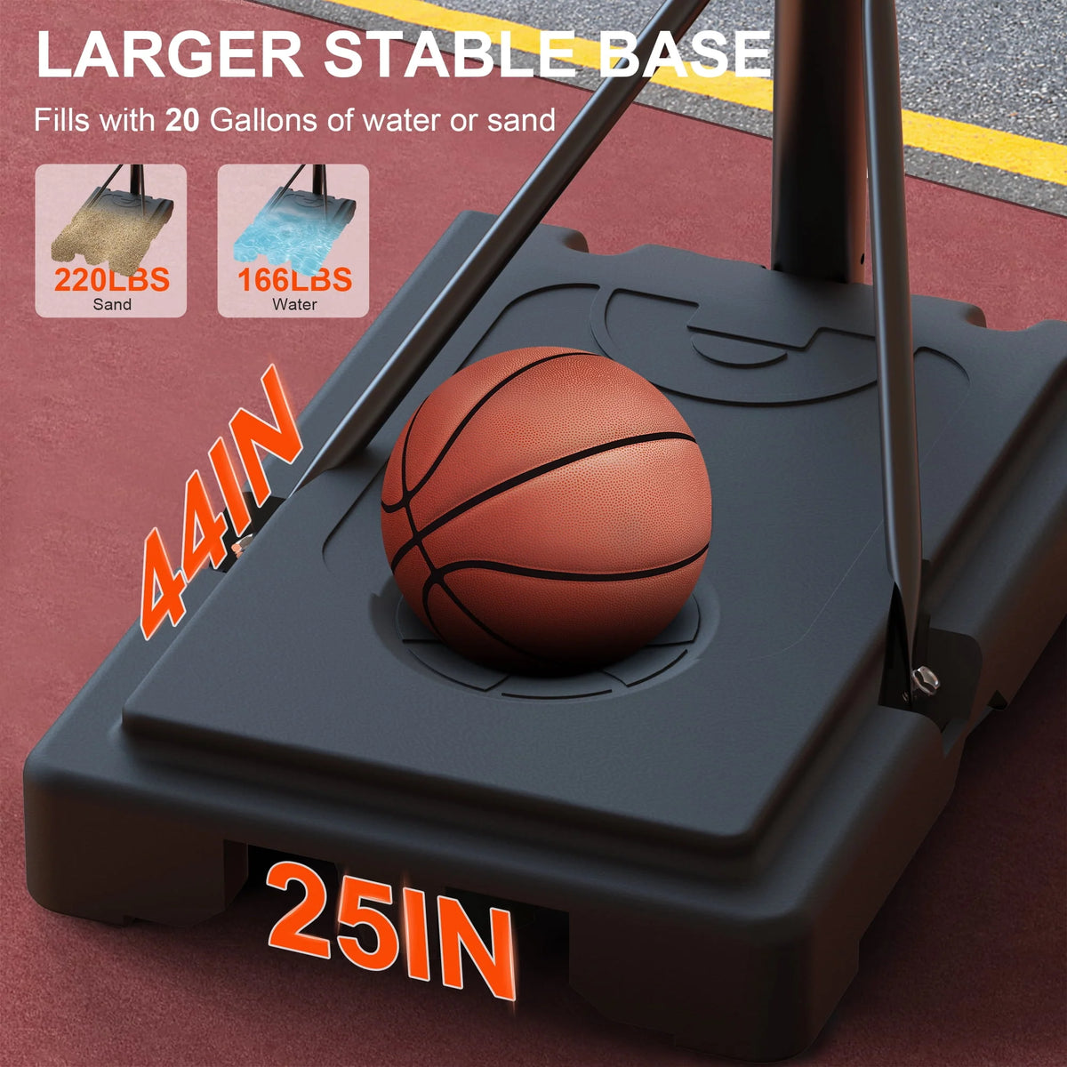 Portable Basketball Hoop with Wheels Height Adjustable E1998