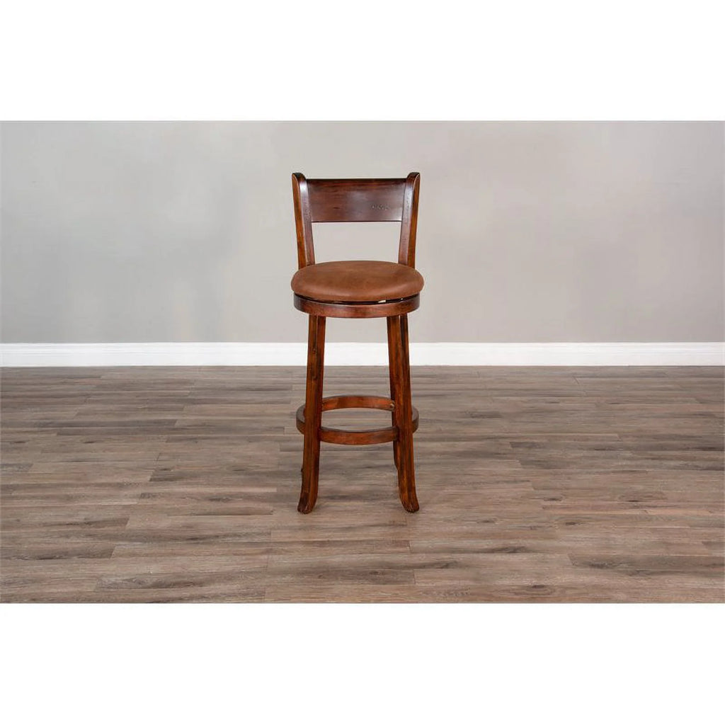 Mahogany Wood Swivel Barstool V705