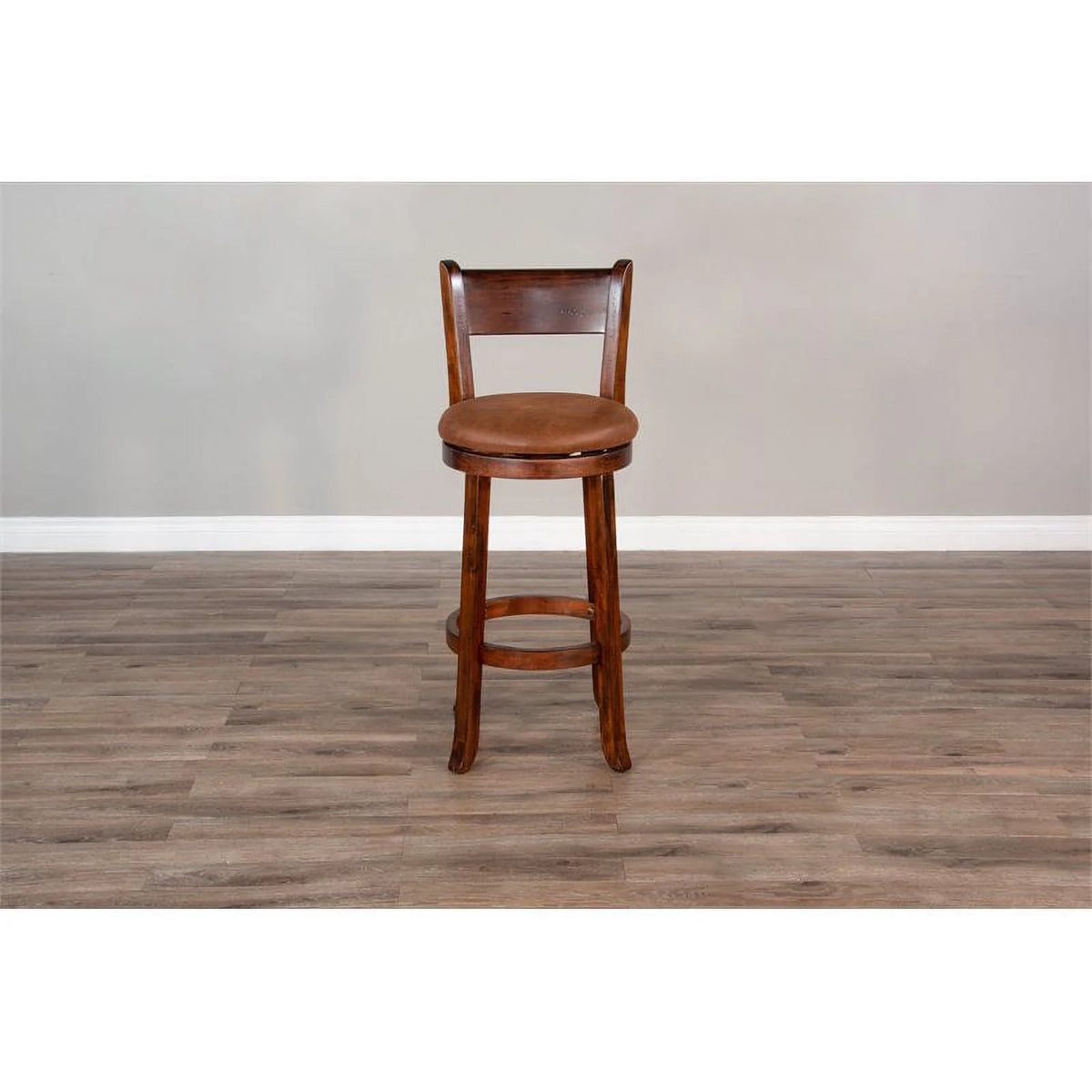 Mahogany Wood Swivel Barstool V705