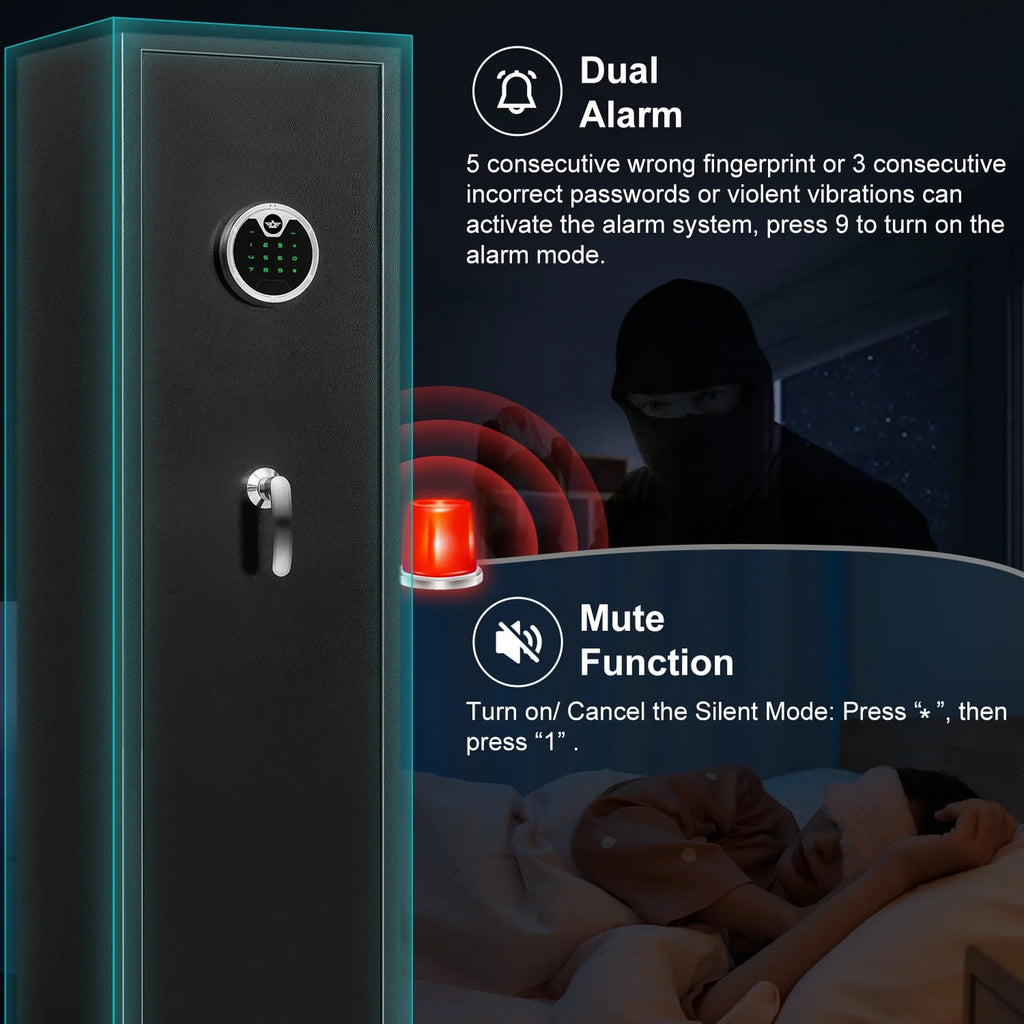 3-5 Long Gun Safe with Backlit Keypad J4024